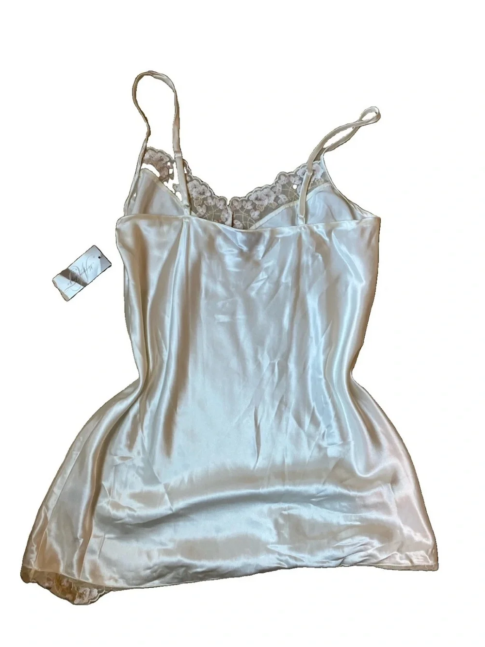 Morgan Taylor Initmates Bridal Ivory White Chemise Slip Lace Trim Wedding Size M